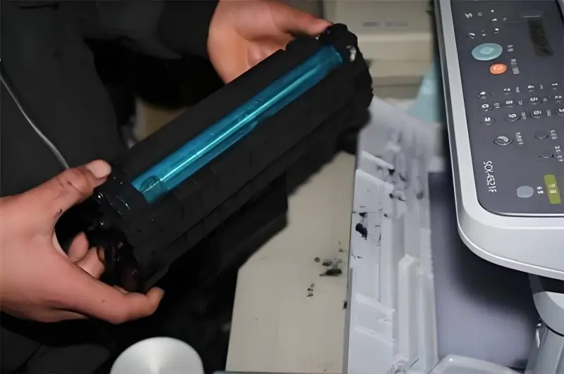 image of a leaking toner cartridge