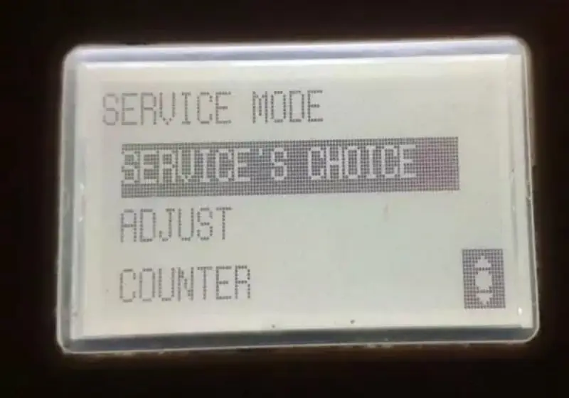image of clear maintenance call M2 on Konica Minolta