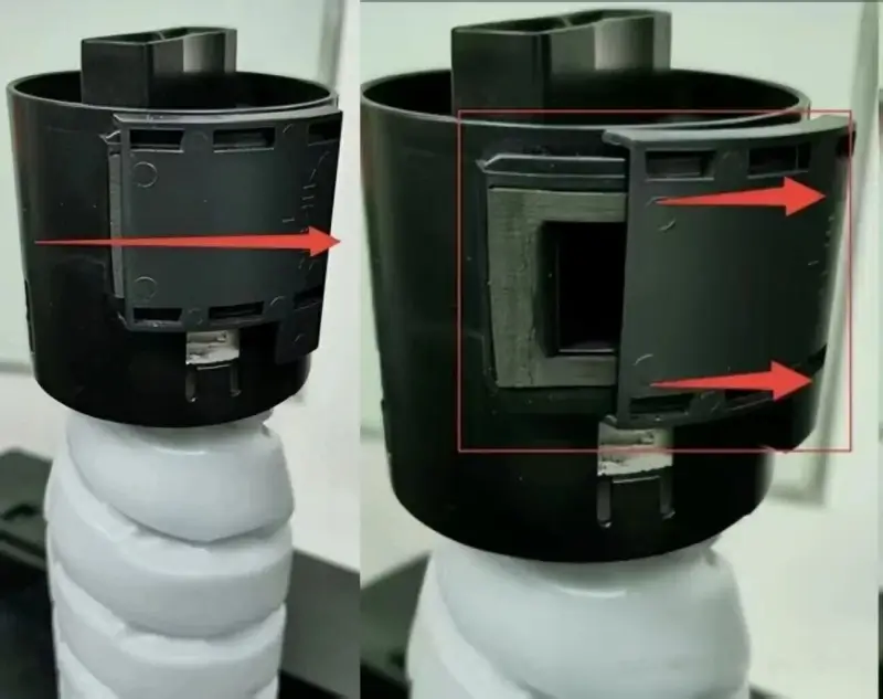 image of 2 Konica Minolta toner bottle